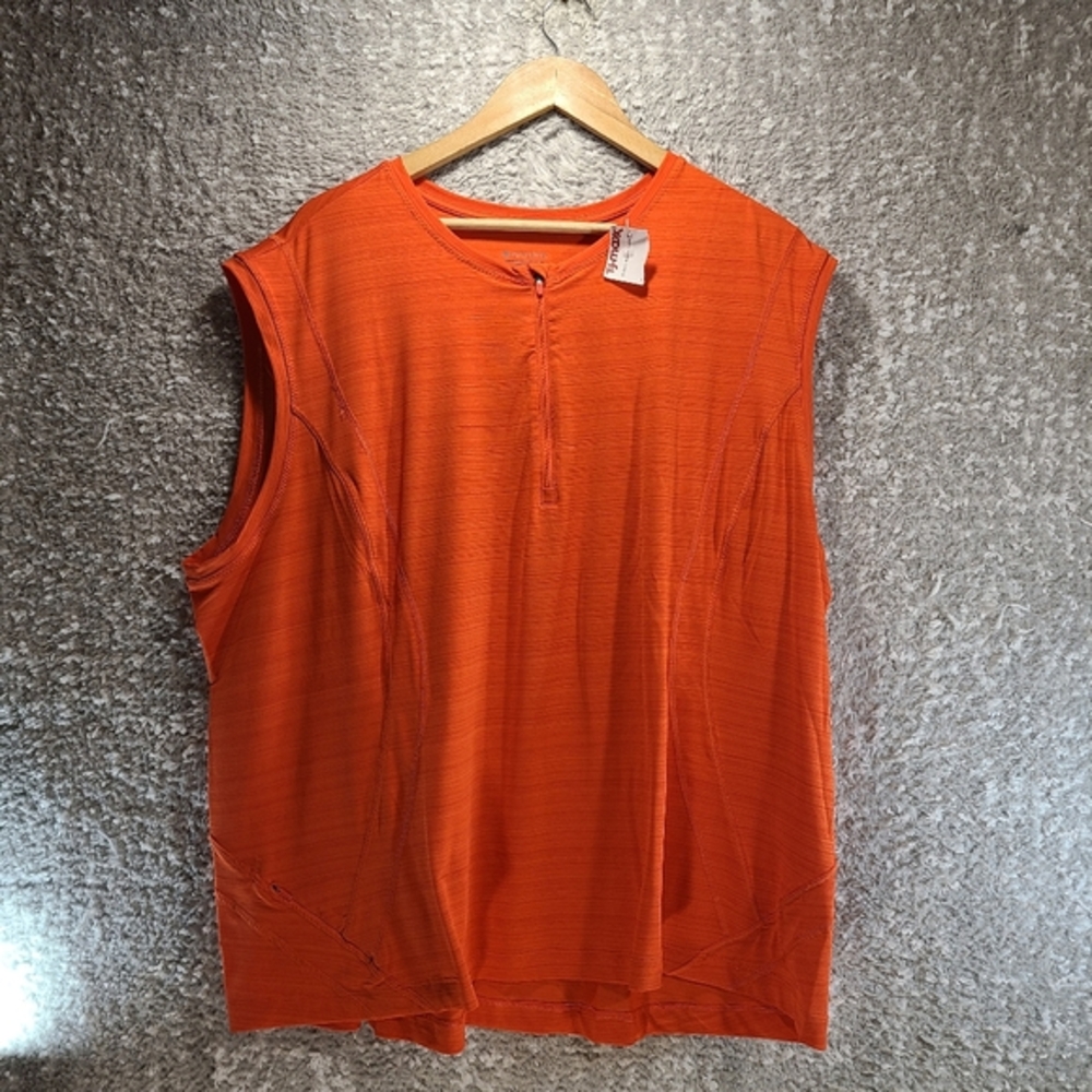 ATHLETA Pacifica Illume UPF Fitted Tank Top Quarter Zip Size 3X Orange NWT